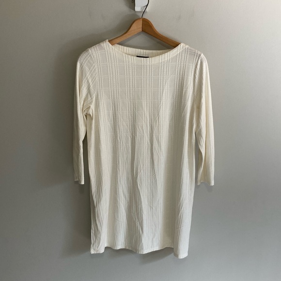 J. Jill Tops - J.Jill Cream 3/4 sleeve tunic or mini dress, size small, textured pattern